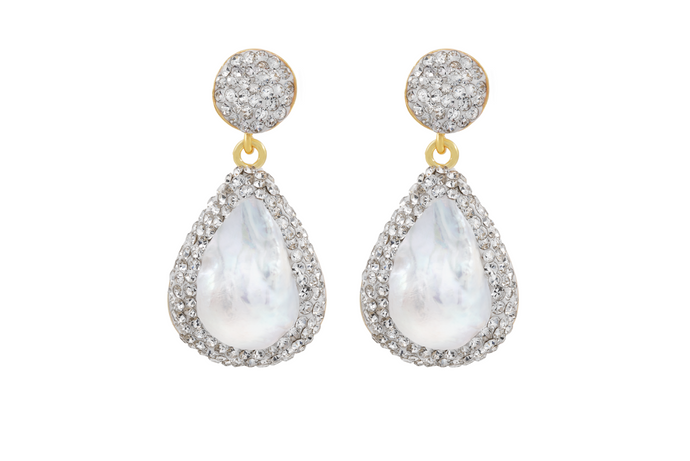 Baby Baroque with Silver Crystal Earrings