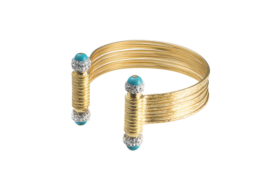 Crystal Turquoise Cuff Bracelet