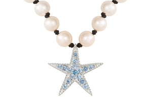 Blue Topaz Star Pearl Necklace