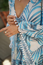 Load image into Gallery viewer, Canggu Poncho in Blue Palm