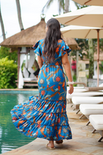 Load image into Gallery viewer, Angie Maxi Dress in Blue Fern