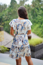 Load image into Gallery viewer, Angeline Dress in White &amp; Blue