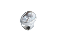 Load image into Gallery viewer, Silver Baroque Pearl Ring