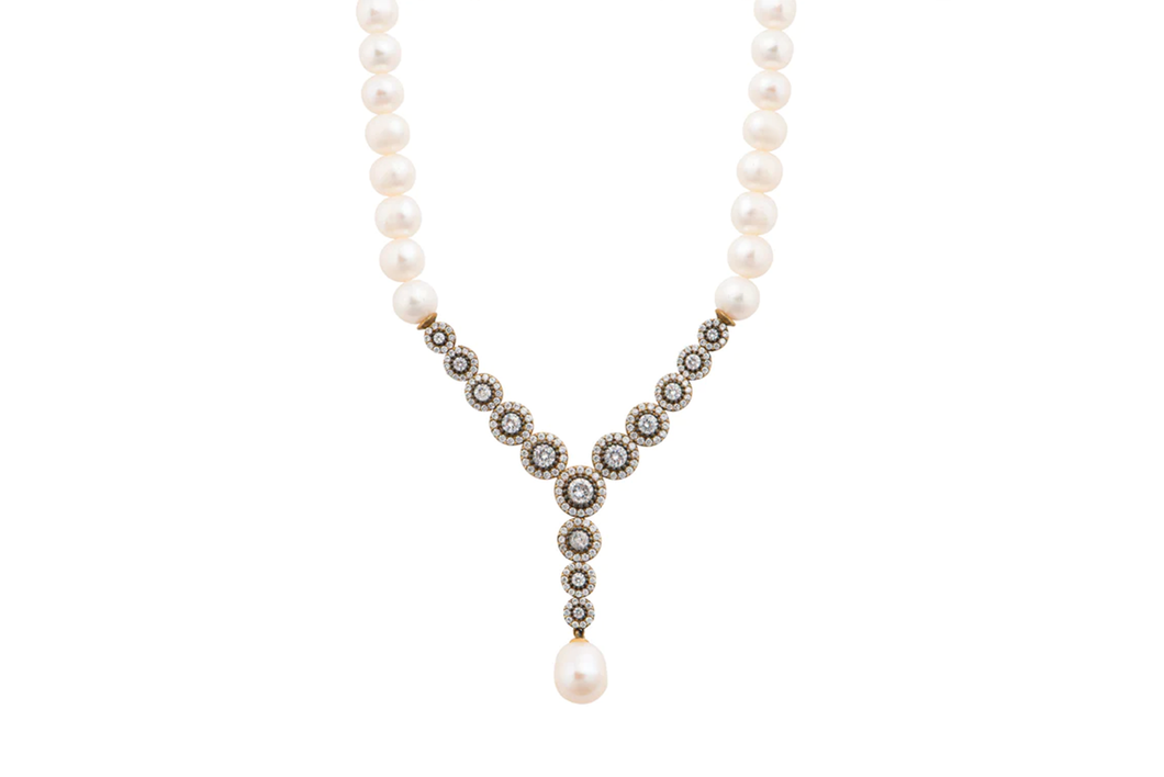 CZ Pearl Drop Necklace