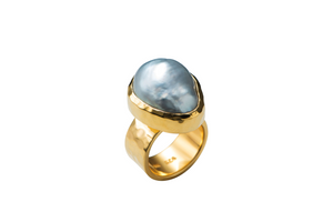 Gold Tahitian Pearl Ring