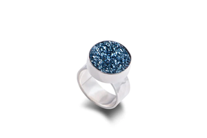 Midnight Blue Druzy Ring