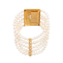 Load image into Gallery viewer, Gold Crystal Pearl Bracelet