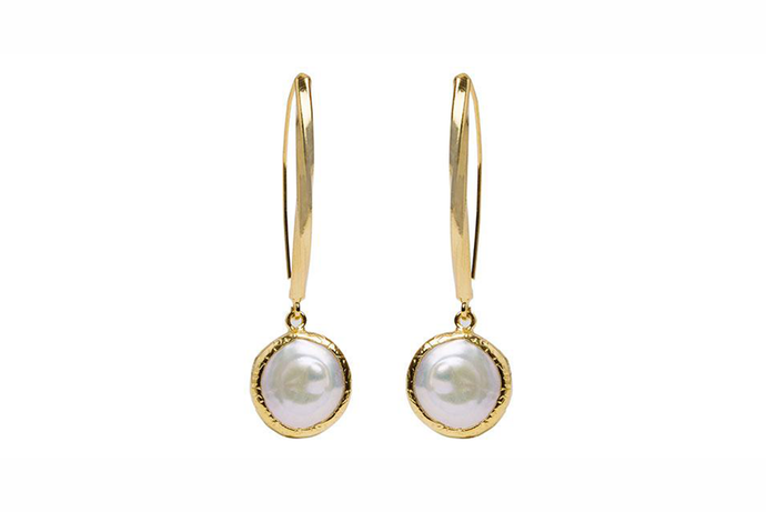 Gold Keshi Pearl Earrings