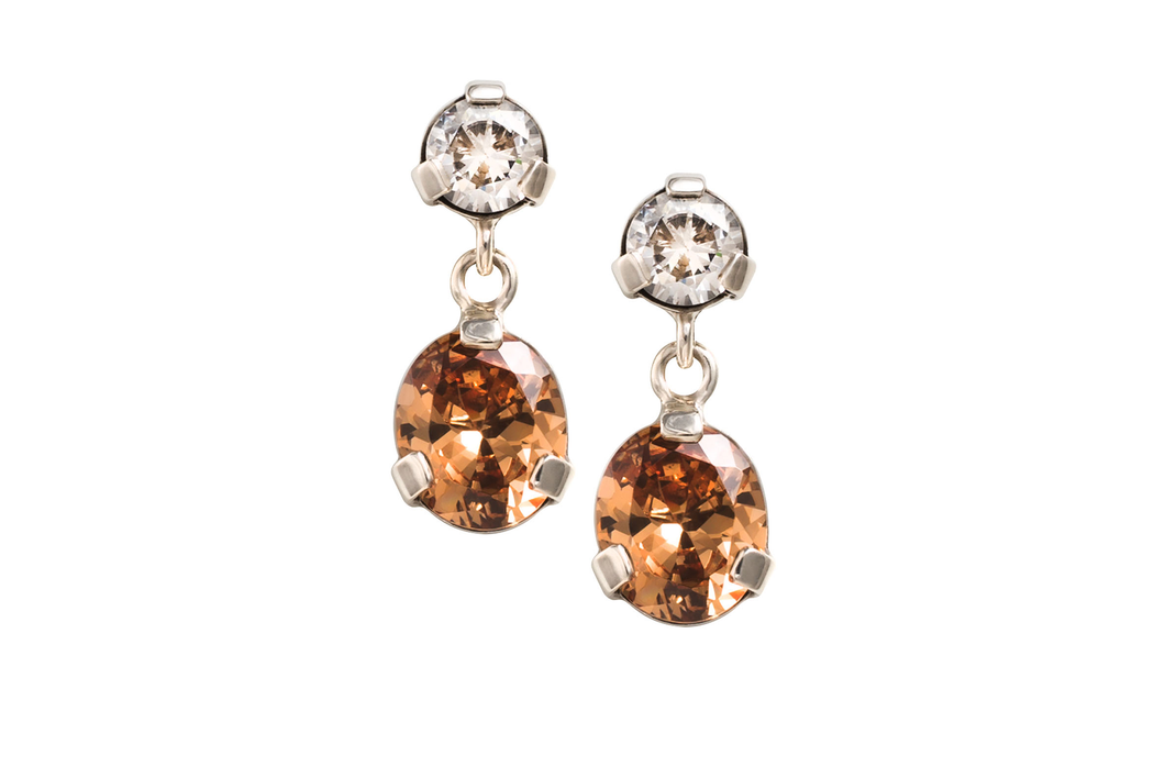 Amber Rainbow Swarovski Crystal Earrings
