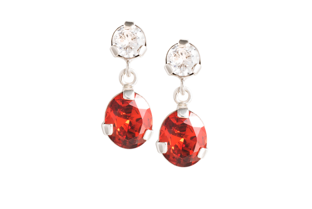 Red Rainbow Swarovski Crystal Earrings