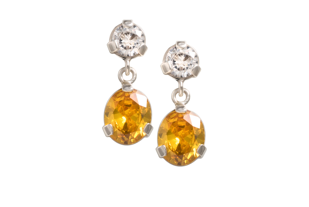 Yellow Rainbow Swarovski Crystal Earrings