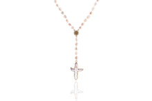 Load image into Gallery viewer, Gold Rosary Cross Necklace