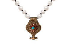 Load image into Gallery viewer, Antiqued Ruby and Turquoise Necklace